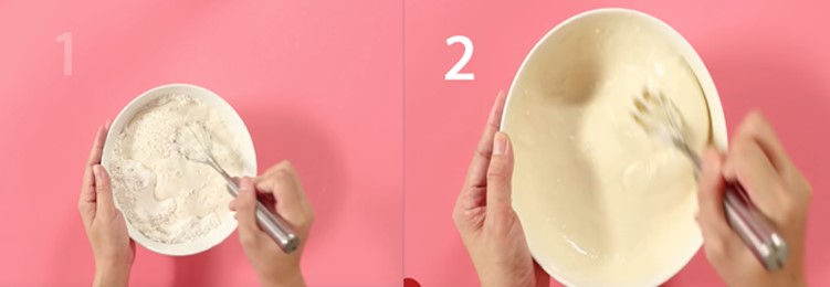 Bước 2 Trộn bột Hotdog xúc xích Hàn Quốc