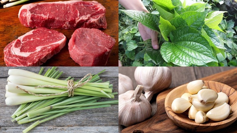 Nguyên liệu món ăn bò nướng lá lốt