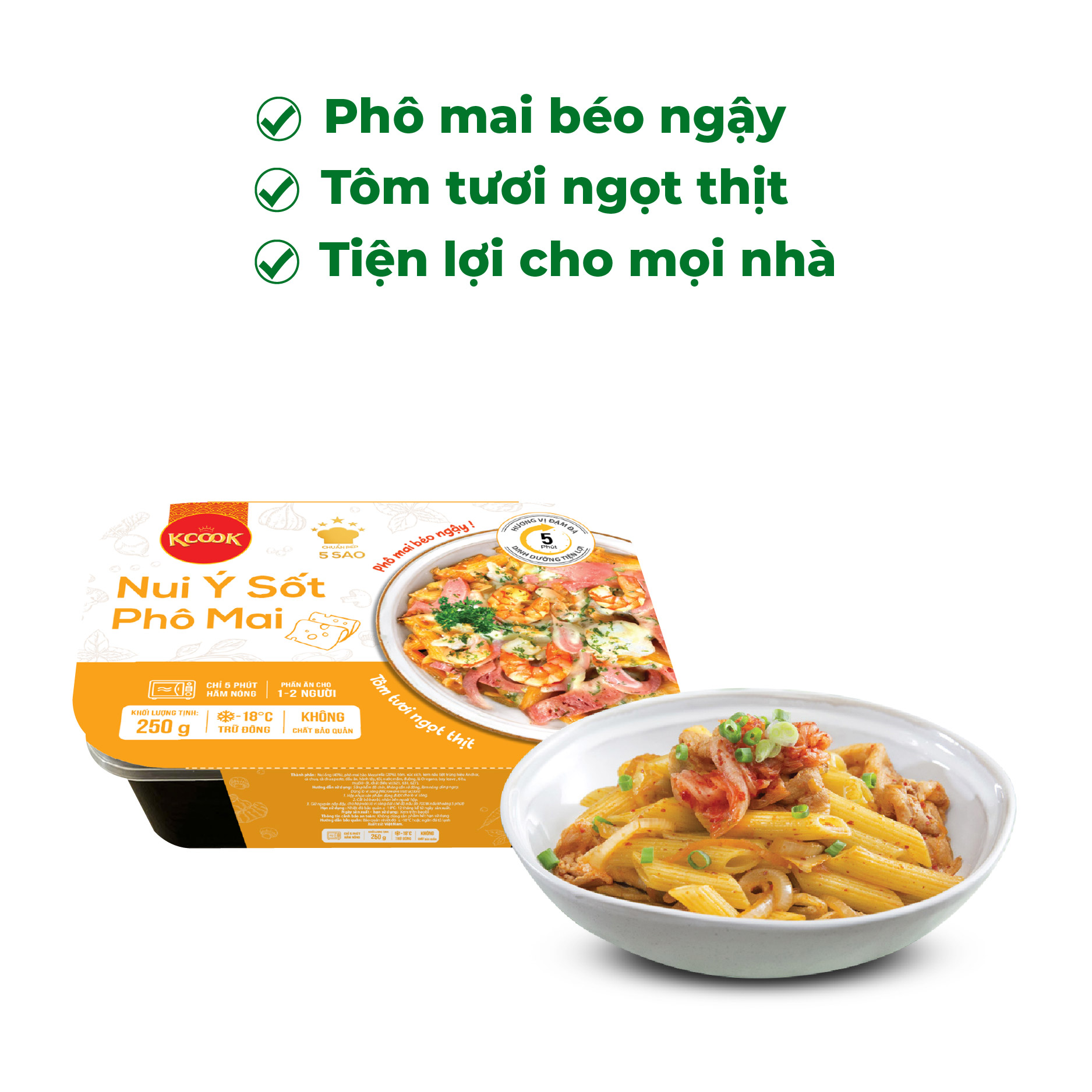 Nui Ý sốt phô mai 250g Hoa Doanh