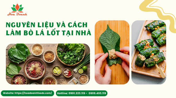 Nguyên liệu và cách làm bò lá lốt tại nhà