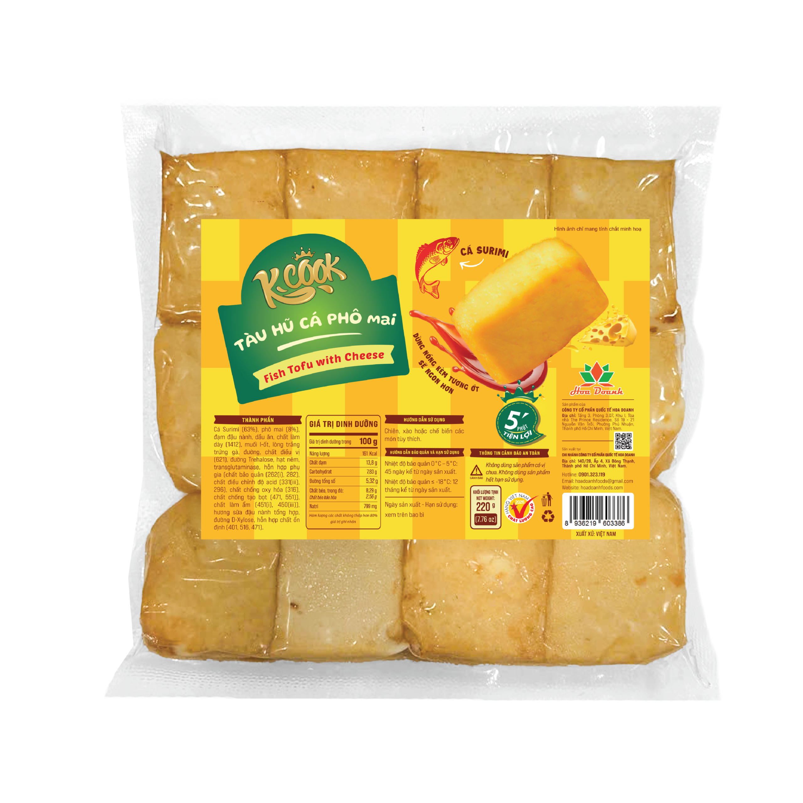 Tàu hũ cá phô mai 220g Hoa Doanh